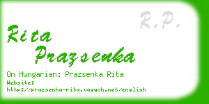 rita prazsenka business card